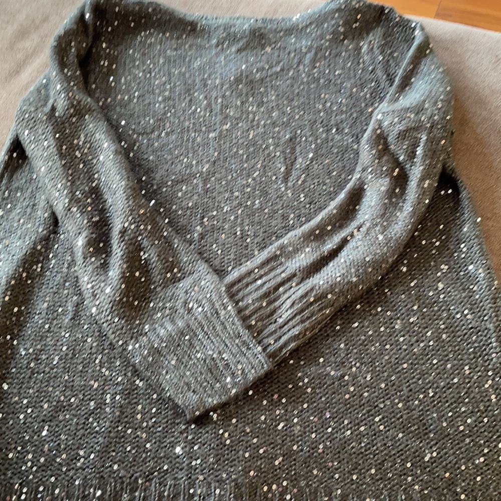 Grey Apt 9 Sweater With Silver Sequins - image 2